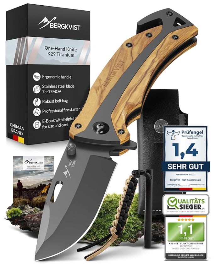 BERGKVIST Navaja Táctica de Titanio 3 en 1 - 27,99€