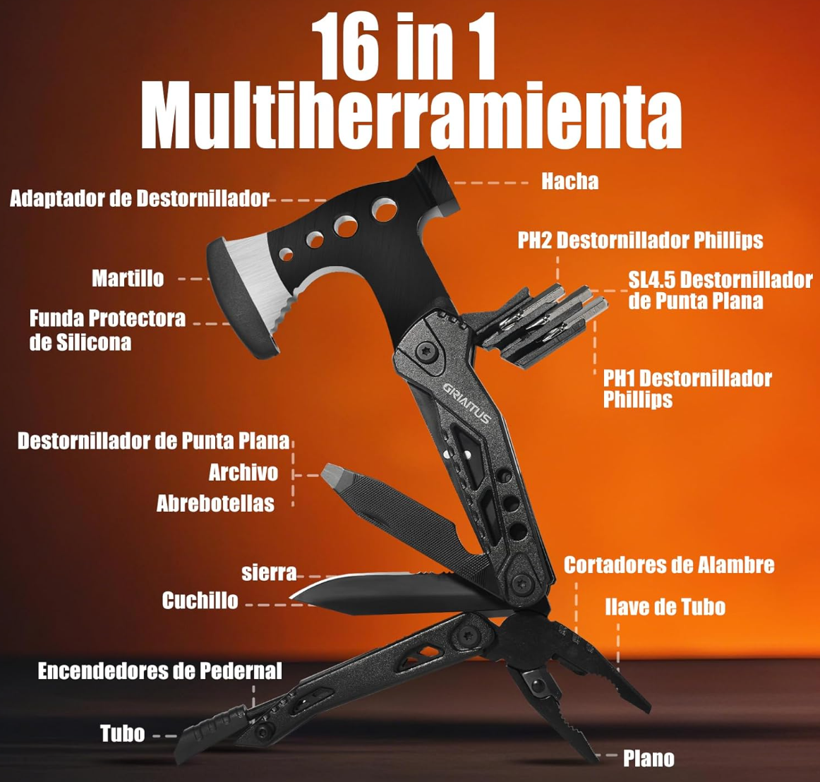 GIRIAITUS Navaja Táctica Multiusos 16 en 1 - 25,99€